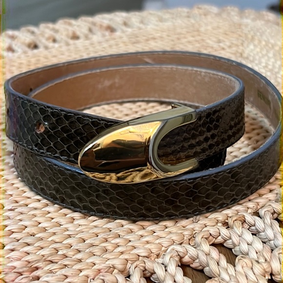 Genuine snakeskin belt women